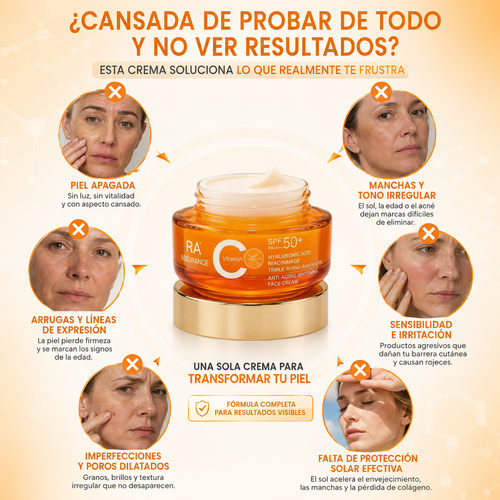 Crema anti arrugas + factor solar de 50 SPF